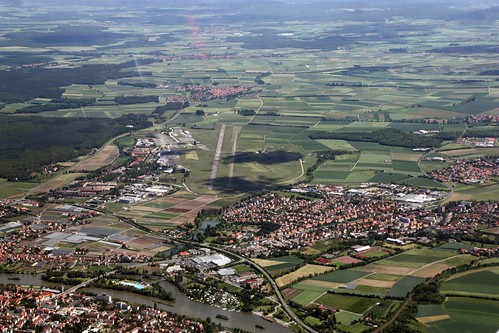 germany bayern deutschland bavaria aerialview flugplatz airfield luftbild kitzingen aerialpicture airphotograph aerialimage