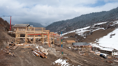 china construction village traditional tibet aba tibetan sichuan jiuzhaigou