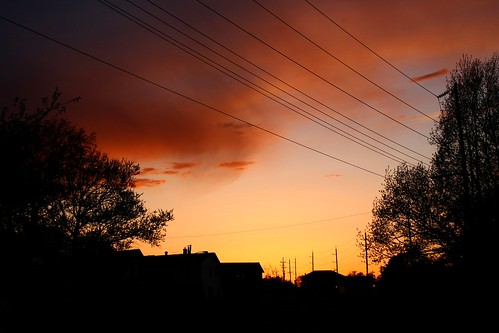 houses sunset canada silhouette clouds powerlines pei charlottetown