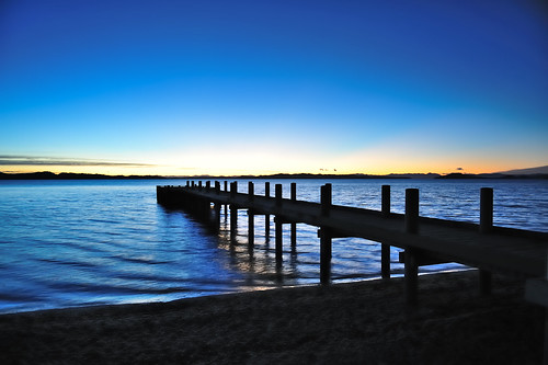ocean blue newzealand sky orange beach yellow sunrise auckland wharf bluehour maraetai aotearoa thebluehour