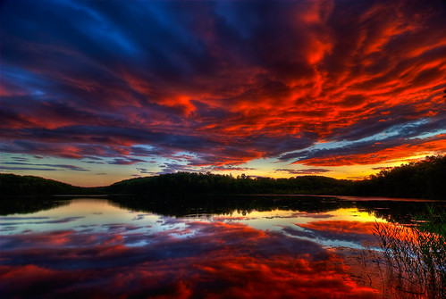 sunset lake water night clouds mirror cloudy hdr hdri regionwide