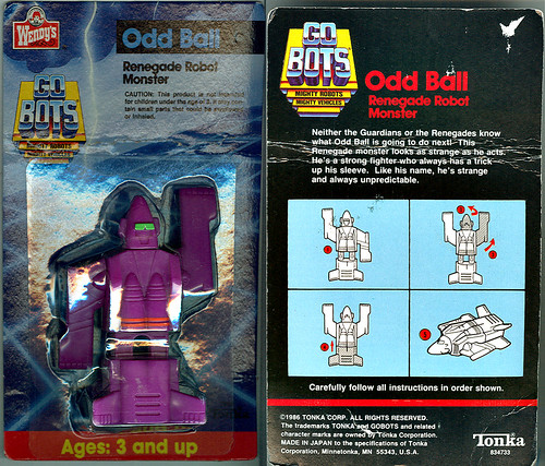 robot transformers wendys 1986 oddball renegade tonka hasbro gobots wendyskidsmeal マシンロボ