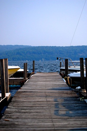 summer sky lake docks boats