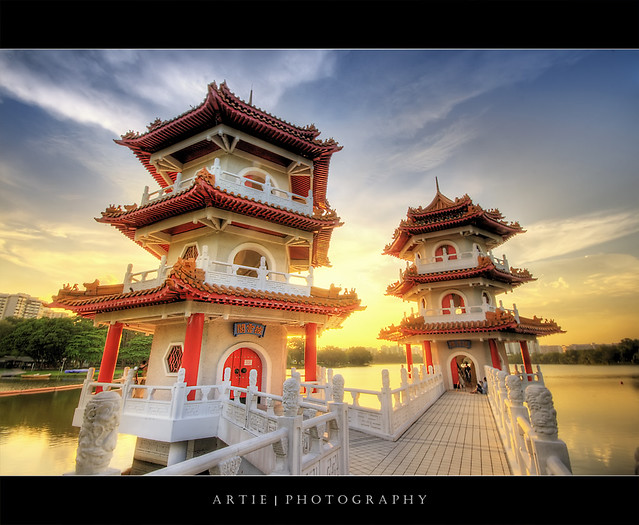 The Pagodas at the Singapore Chinese Garden :: HDR
