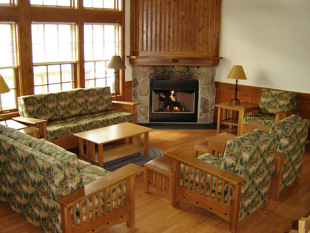 Typical living area inside a lodge - tons of space for large groups