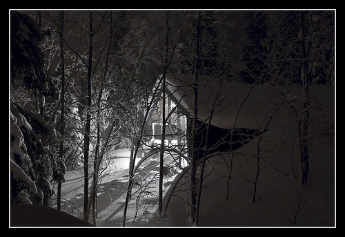 winter light house snow night sweden sverige sälen g9