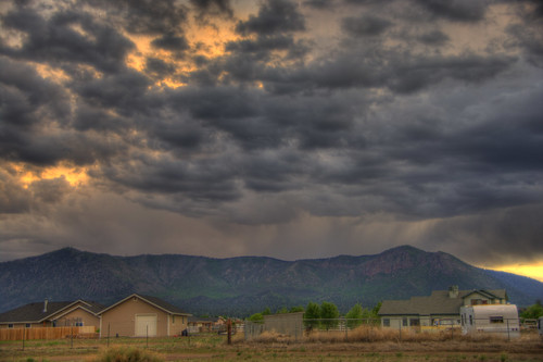 sunset arizona mountain storm rain clouds flagstaff hdr photomatix pentaxk20d