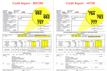 Credit Report - Before and After