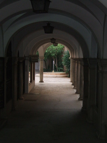 white green fountain spain arch arches seville andalucia espana andalusia pillars colonnade