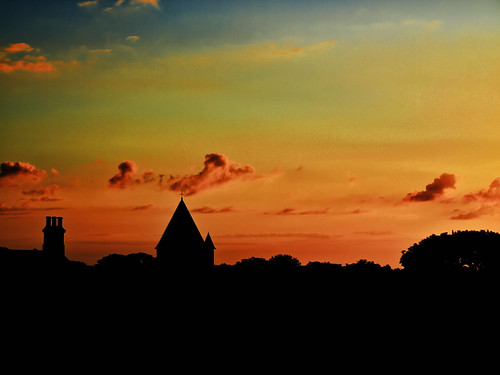sunset church silhouette clouds geotagged alderney chimneys channelislands englishchannel silohette stanne geo:lat=49714751 geo:lon=2202385