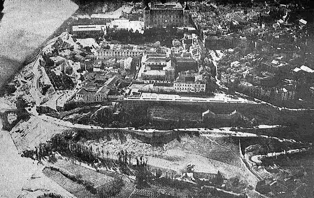 Vista aérea del Paseo del Miradero de Toledo en 1928.