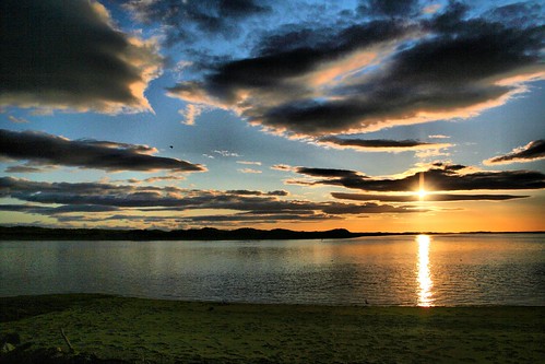 sunset newzealand beach clouds bay hdr southland estury fortrose fbdg