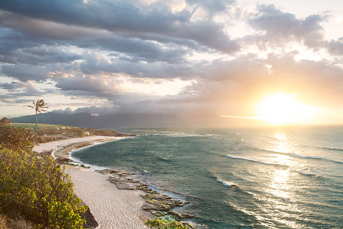 ocean sunset beach hawaii surf pacific maui northshore hookipa