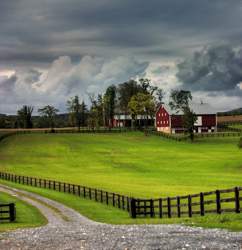 storm grass clouds barn fence md farm maryland driveway dickerson hdr aplusphoto