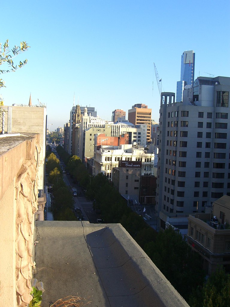 Swanston Street - looking South - taken from Rooftop Bar