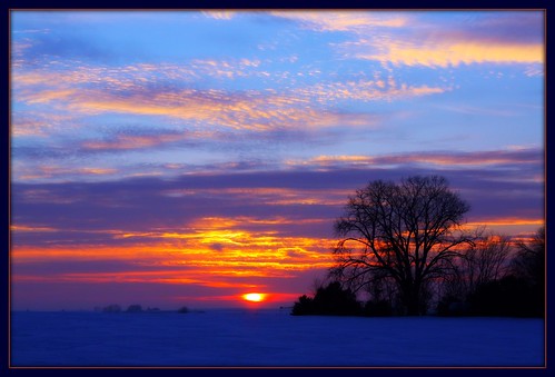trees sunset sky field minnesota clouds frozen prairie 344