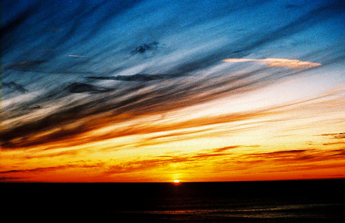 ocean blue sunset red sea sky orange sun color film nature water beautiful set landscape outdoors xpro scenery pretty natural pentax kodak scenic epp setting ektachrome p3