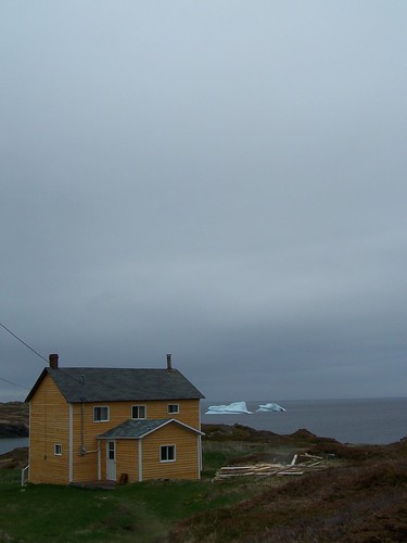 ocean history ice newfoundland rocks rustic powerlines nl nfld icebergs cloudyday outport