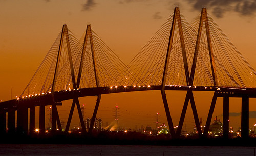 sunset night baytown tx bridges clear fredhartmanbridge houstonshipchannel