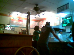 Eating at Nick's. Yumyum.