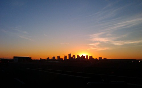 cameraphone sky skyline clouds sunrise moblog highway downtown driving freeway picnik