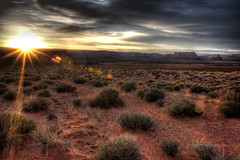 Sunset at Valley of the Gods in HDR