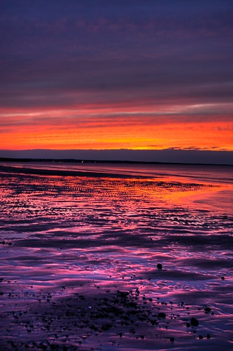 ocean sunset reflection beach clouds sand pentax atlantic pei hdr brackley k100d
