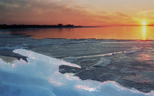 winter sunset film ice hungary m42 ektar lakebalaton ricohtls401 kodakektar100