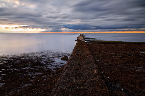 sunset water coast sweden d200 groyne breakwater lomma nd110
