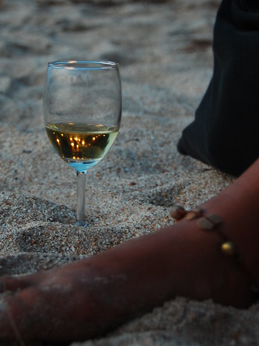 Wine on beach