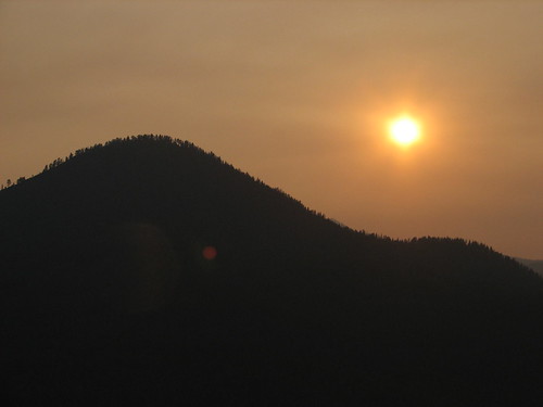 sunset mountain mountains smoke hatcreek