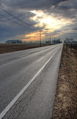 road sunset ohio storm color 120 rain clouds point central perspective miller toledo wires 20 vanishing sylvania
