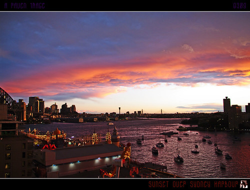 city sunset sky sun water skyline clouds geotagged boats lights cityscape nightshot harbour sydney australia lunapark sept3 lavendarbay geo:lon=151210402 tomraven aravenimage q309 geo:lat=33845918