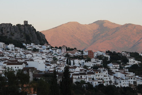sunset mountains castle town spain view andalucia gaucín
