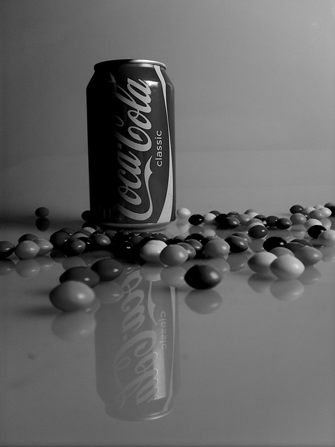 coke and skittles in black and white | Flickr - Photo Sharing!