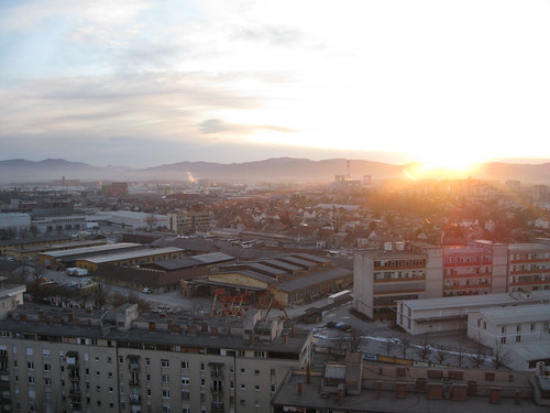 city sunrise slovenia ljubljana
