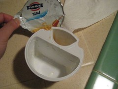 Empty yogurt container 