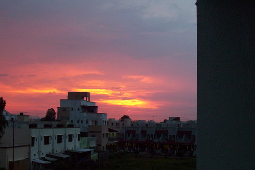 sunset sky fire evening