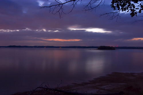 sunset reflection water clouds scenic canon10d southernsunset lakelanier sigma1224