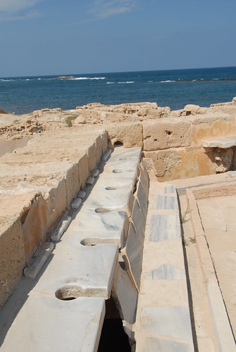 sea photos roman libya toilets latrine mediterannean sabratha