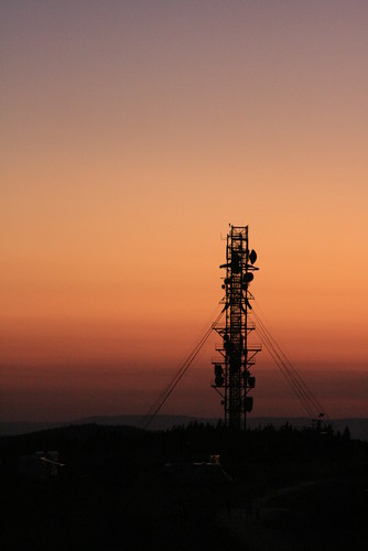 sunset tower reception network antenna telecommunication montaigoual