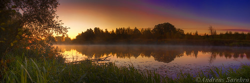 panorama tree water sunrise river weed sweden å hdr arboga hdrpanorama