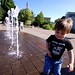 sequoia, getting up the nerve to wash his hands in the lake oswego fountain    MG 9276