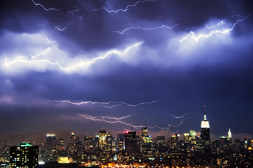 nyc newyorkcity longexposure storm night skyscraper dark geotagged esb empirestate lightning chryslerbuilding mudpig stevekelley iacbuilding