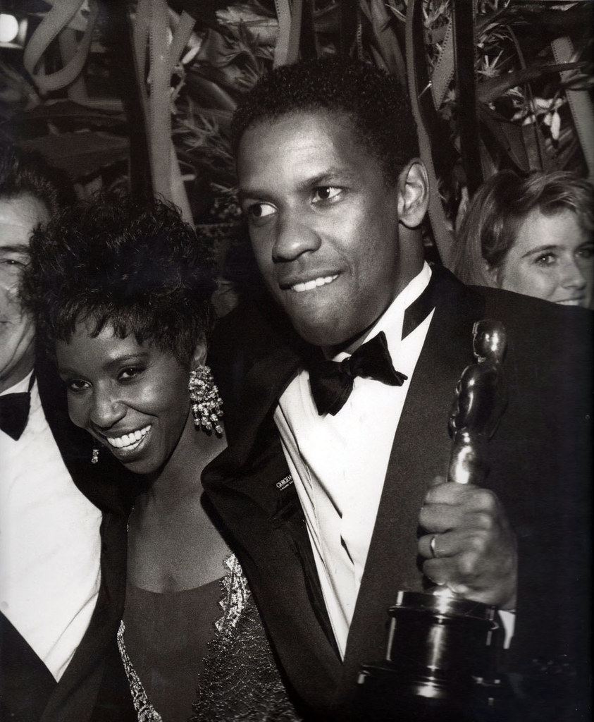 Denzel Washington, Paulette Washington at the Oscars, 1989