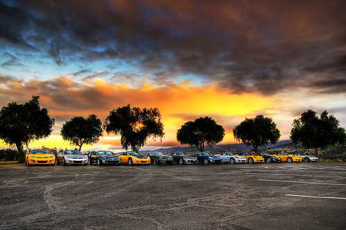trees sunset car clouds saturn solvang hdr sportscars saturnsky pontiacsolstace
