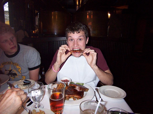 ian eating ribs