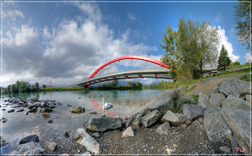 bridge austria österreich wasser pano kärnten carinthia hdr wather bogen villach friedensbrücke drau