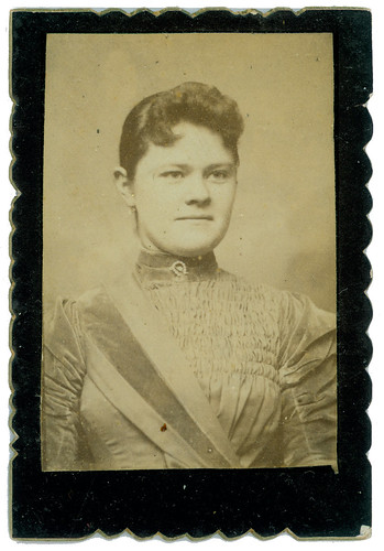 Portrait of woman on card