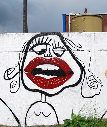 woman art girl face wall female mouth germany deutschland graffiti mond kunst teeth lips vrouw meisje duitsland muur tanden westfalen gezicht lippen nordrhein emmerich westphalen
